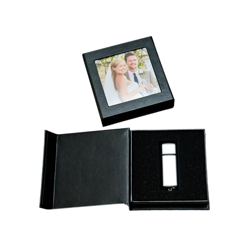 Boîte USB avec fenêtre pour photo Cuir synthétique - Noir. Sans Clé USB Boîte USB avec fenêtre pour photo Cuir synthétique - Noir. Sans Clé USB