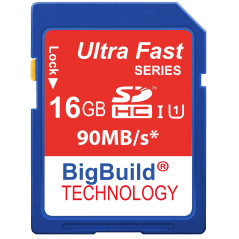 BigBuild Technology Carte mémoire SD SDHC pour Appareil Photo Canon PowerShot SX500 is 16 Go