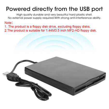Disque de disquette USB, lecteur de disquette externe USB 3,5" pour Windows10 / 7/8 / VISTA/XP/ME / 2000 / SE / 98, compatible a