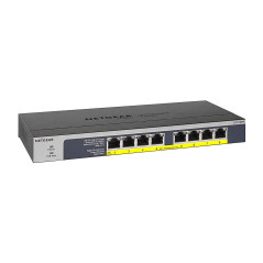 NETGEAR (GS108PP) Switch Ethernet PoE+ 8 Ports RJ45 Métal Gigabit (10/100/1000), switch RJ45 avec 8 Ports PoE+ à 123W Upgradable