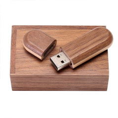 HOZYALE Clé USB 2.0 bicolore en bois avec boîte en bois (32 Go, brun roux)