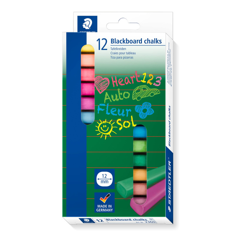 Staedtler 2360 - Etui Carton 12 Craies Assorties Pr Ardoises Et Tableaux Noirs Staedtler 2360 - Etui Carton 12 Craies Assorties Pr Ardoises Et Tableaux Noirs
