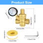 Reducteur de Pression eau DN15 1/2 Pouce Avec Manometre Pression eau, Fabriqué 100% en Laiton de Haute Dureté, Réducteur de Pres Reducteur de Pression eau DN15 1/2 Pouce Avec Manometre Pression eau, Fabriqué 100% en Laiton de Haute Dureté, Réducteur de Pres