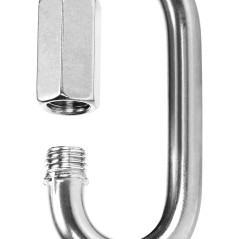COM-FOUR® 3X Connecteur à vis - maillon de Secours chaîne 8 mm - Mousqueton avec Verrouillage à vis - mousqeuton (3 pièces - 08 