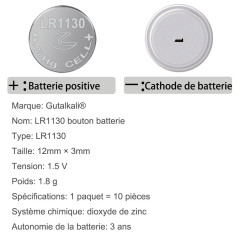 Paquet de 40 Piles Bouton alcaline de la Pile LR1130 AG10