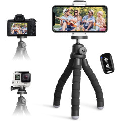 UBeesize Trépied pour téléphone Portable, Mini Trépied pour Smartphone et Appareil Photo, Mini Tripod avec Télécommande Bluetoot