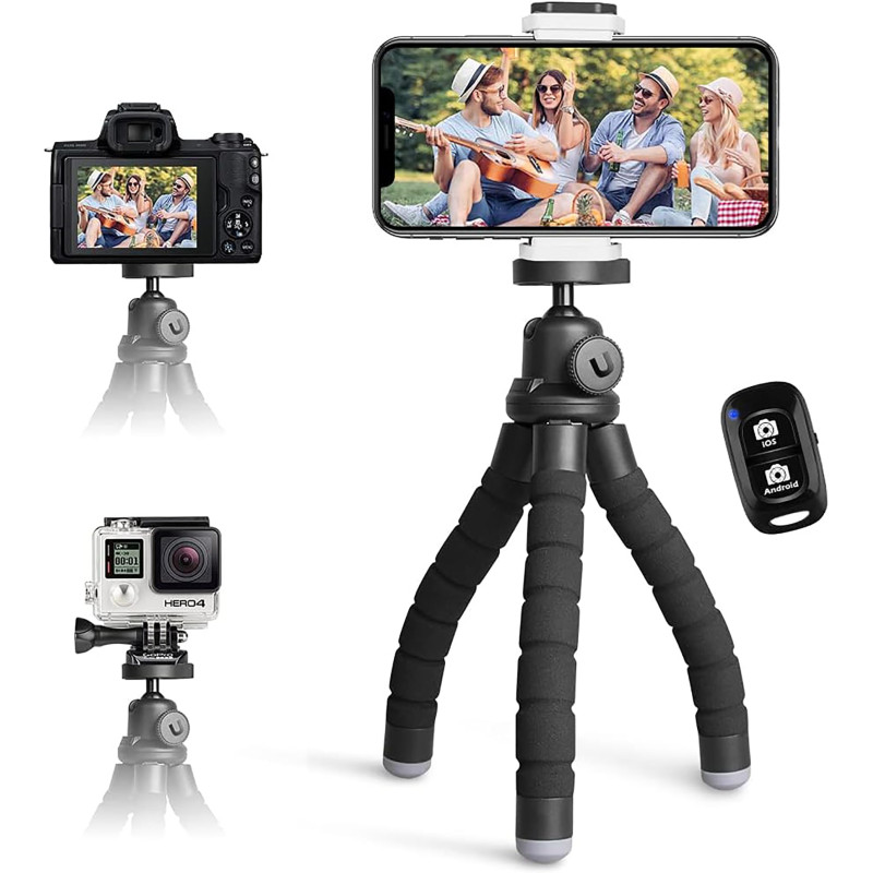 UBeesize Trépied pour téléphone Portable, Mini Trépied pour Smartphone et Appareil Photo, Mini Tripod avec Télécommande Bluetoot