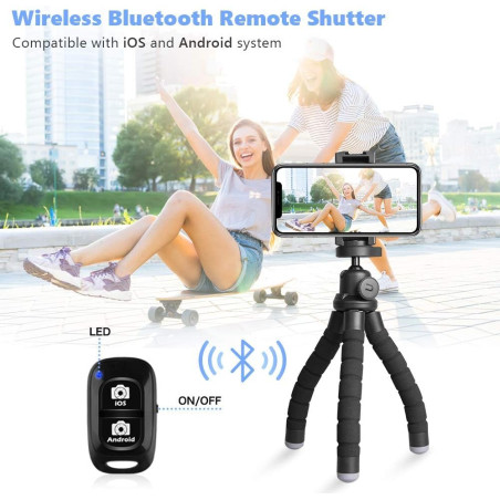 UBeesize Trépied pour téléphone Portable, Mini Trépied pour Smartphone et Appareil Photo, Mini Tripod avec Télécommande Bluetoot