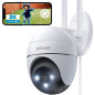 ieGeek 2K Camera Surveillance WiFi Exterieure, 360° Camera IP Compatible avec 2.4Ghz/5Ghz, Vision Nocturne Couleur, Détection Hu
