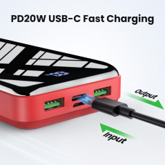 Bextoo Batterie Externe 27000mAh, 22,5W Power Bank PD20W USB C Chargeur Externe à Charge Rapide avec Affichage Numérique LED, Ch