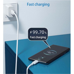 Chargeur Rapide et Câble Compatible avec Xiaomi Redmi Note 12/13/9/9 Pro/11/11S/8 Pro/10 Pro/10S/9T/9S,Redmi 13C/12/A3/9,Xiaomi