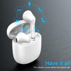 yobola Ecouteurs Bluetooth sans Fil, Ecouteur Bluetooth 5.1 Hi-FI Son Stéréo, Contrôle Tactile, Microphones Intégrés, 25 Heures