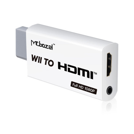 Mcbazel Wii to HDMI Converter, Convertisseur HDMI Wii Adaptateur Vidéo Full HD 1080P avec Audio 3,5 mm