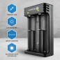 everActive Chargeur pour 2 Batteries Li-ION comme 18650, Professionnel, Rapide, Micro USB, modèle LC-200, Noir