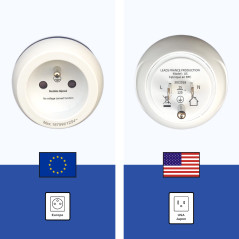Adaptateur De Voyage France Vers États-Unis / USA - Gamme Bulle- BB0166 - LTE Design - Leach Travel Europe