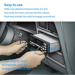Outil d'extraction de Autoradio principales DIN clés d'extraction Compatible avec Fiat: 500, Brava, 1.5, Siena, Idea, Palio, MK3