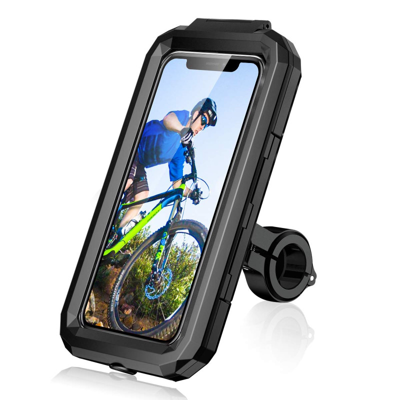 LUROON Support Téléphone Vélo Moto Scooter, Universel Ecran Tactile Etanche Rotation à 360 VTT Support Guidon Housse De Téléphon LUROON Support Téléphone Vélo Moto Scooter, Universel Ecran Tactile Etanche Rotation à 360 VTT Support Guidon Housse De Téléphon