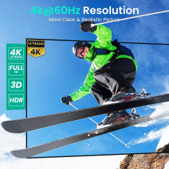 Switch HDMI 4K 60Hz, KOOFIT Multiprise Multi HDMI Commutateur Switch 3 Entrées 1 Sortie, Commutateur avec Télécommande Supporte 