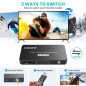 Switch HDMI 4K 60Hz, KOOFIT Multiprise Multi HDMI Commutateur Switch 3 Entrées 1 Sortie, Commutateur avec Télécommande Supporte Switch HDMI 4K 60Hz, KOOFIT Multiprise Multi HDMI Commutateur Switch 3 Entrées 1 Sortie, Commutateur avec Télécommande Supporte