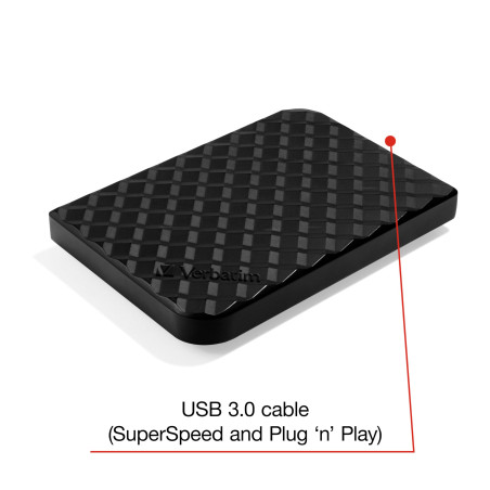 Verbatim 53195 2 To USB 3.0 Portable Hard Drive - Noir