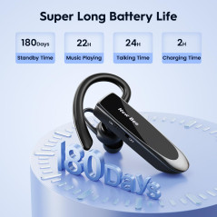 New Bee Oreillette Bluetooth V5.0 Main Libre avec Technologie de Capture de Voix Claire - Kit Invisible pour iPhone Samsung Huaw