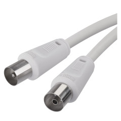 EMOS Câble d'antenne coaxial 2,5 m - Câble coaxial pour télévision numérique, TV, récepteur, SAT, double blindage - Fiche coaxia