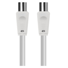 EMOS Câble d'antenne coaxial 2,5 m - Câble coaxial pour télévision numérique, TV, récepteur, SAT, double blindage - Fiche coaxia