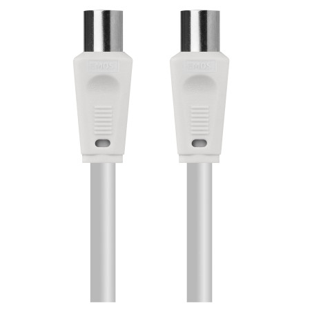 EMOS Câble d'antenne coaxial 2,5 m - Câble coaxial pour télévision numérique, TV, récepteur, SAT, double blindage - Fiche coaxia