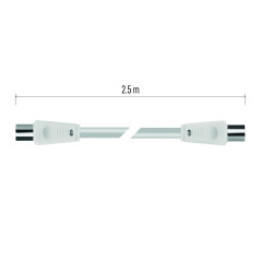 EMOS Câble d'antenne coaxial 2,5 m - Câble coaxial pour télévision numérique, TV, récepteur, SAT, double blindage - Fiche coaxia