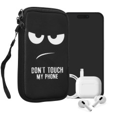 kwmobile Housse de Protection pour Smartphone L - 6,5" - Sacoche de Protection pour Téléphone Portable en Néoprène Don't Touch M