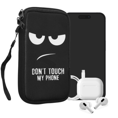 kwmobile Housse de Protection pour Smartphone L - 6,5" - Sacoche de Protection pour Téléphone Portable en Néoprène Don't Touch M