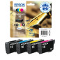 Epson Multipack 16 Stylo Plume, Cartouches d'encre d'origine, 4 couleurs: Noir, Cyan, Magenta, Jaune, WF-2010W WF-2510WF WF-2530