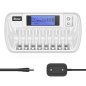 BONAI Chargeur de Piles LCD 8+1 Slots, Chargeur Piles Rechargeables Universel pour AA/AAA/Ni-MH/9V Batterie Rechargeables, Écran BONAI Chargeur de Piles LCD 8+1 Slots, Chargeur Piles Rechargeables Universel pour AA/AAA/Ni-MH/9V Batterie Rechargeables, Écran