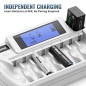 BONAI Chargeur de Piles LCD 8+1 Slots, Chargeur Piles Rechargeables Universel pour AA/AAA/Ni-MH/9V Batterie Rechargeables, Écran BONAI Chargeur de Piles LCD 8+1 Slots, Chargeur Piles Rechargeables Universel pour AA/AAA/Ni-MH/9V Batterie Rechargeables, Écran