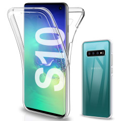 Gnews Coque pour Samsung S10 Etui, pour Samsung S10 Coque Transparent Silicone TPU Case Intégral 360 Degres Full Body Protection