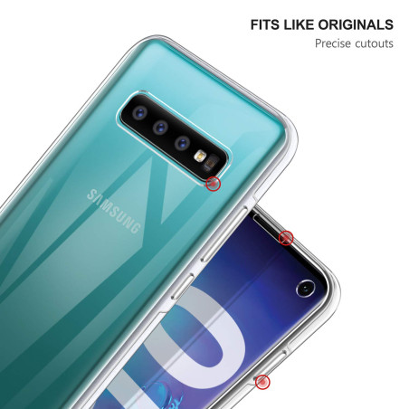 Gnews Coque pour Samsung S10 Etui, pour Samsung S10 Coque Transparent Silicone TPU Case Intégral 360 Degres Full Body Protection