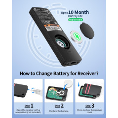 Esky Localisateur de Clés, Localisateur d'Objets 80 DB Perdus sans Fil Key Finder avec 6 Récepteurs RF, Télécommande sans Fil Lo
