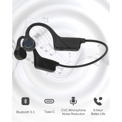SANOTO Casque Conduction Osseuse Bluetooth Open Ear Casque Bluetooth sans Fil Sport IPX5 Étanche et Anti-poussière Conduction Os