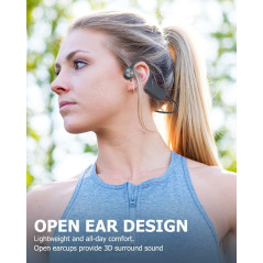SANOTO Casque Conduction Osseuse Bluetooth Open Ear Casque Bluetooth sans Fil Sport IPX5 Étanche et Anti-poussière Conduction Os