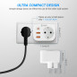 Unidapt Prise USB Secteur Multiple, Chargeur Rapide 20W avec 1 Prise AC, 1 USB-C PD et 2 Ports USB QC 3.0, Adaptateur Murale Éle Unidapt Prise USB Secteur Multiple, Chargeur Rapide 20W avec 1 Prise AC, 1 USB-C PD et 2 Ports USB QC 3.0, Adaptateur Murale Éle