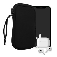 kwmobile Housse Universelle Smartphone - Pochette de Protection 16,5 x 8,9 cm pour téléphone Portable L - 6,5" en néoprène Noir