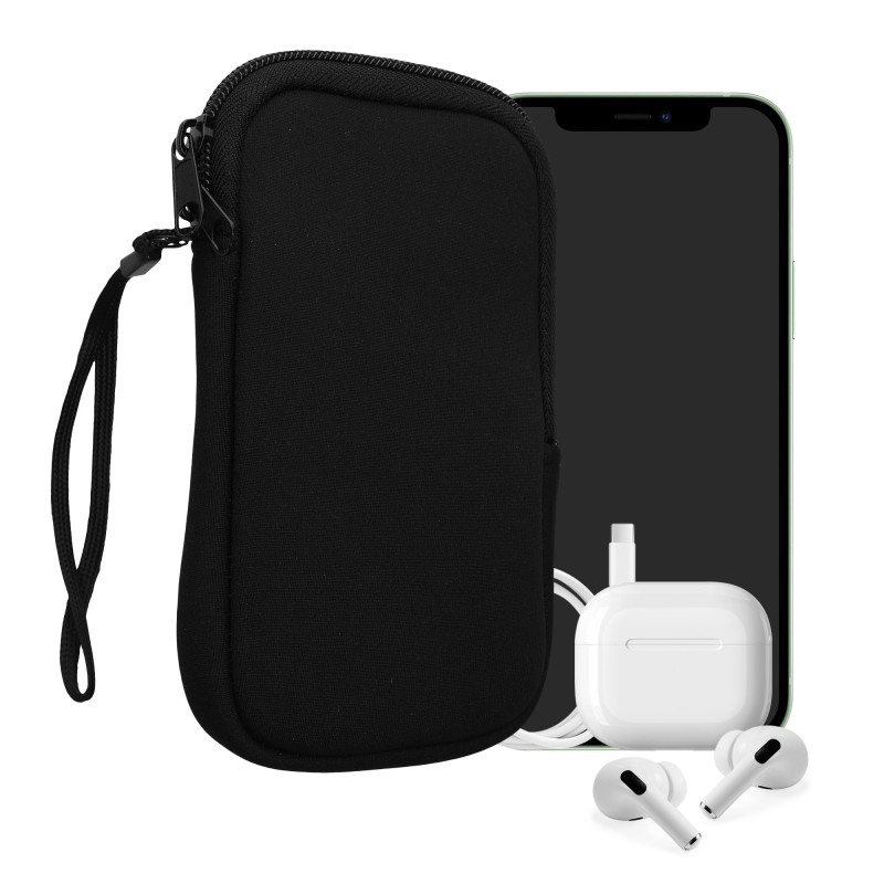 kwmobile Housse Universelle Smartphone - Pochette de Protection 16,5 x 8,9 cm pour téléphone Portable L - 6,5" en néoprène Noir