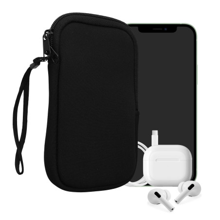 kwmobile Housse Universelle Smartphone - Pochette de Protection 16,5 x 8,9 cm pour téléphone Portable L - 6,5" en néoprène Noir