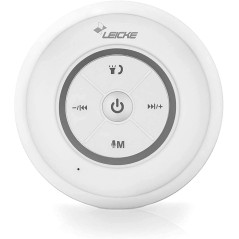 LEICKE Enceinte Bluetooth Portable Étanche Haut Parleur de Douche sans Fil Haute stéréo LED Lumière Ventouse puissante, Stéréo,