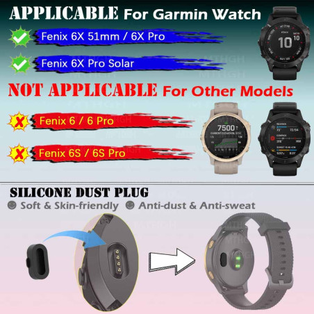 MTHGH Protection Écran pour Garmin Fenix 6X Pro Solar Verre Trempé [4 Pièces] + Bouchons Anti-Poussière [5 Pièces] - Protecteur 