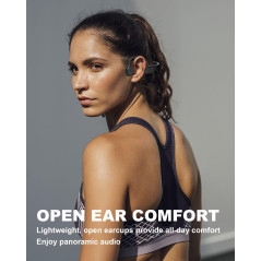 SANOTO Casque Conduction Osseuse Open Ear Casque Bluetooth sans Fil Sport IPX7 Waterproof and Sweatproof Écouteur Adapté à la Co