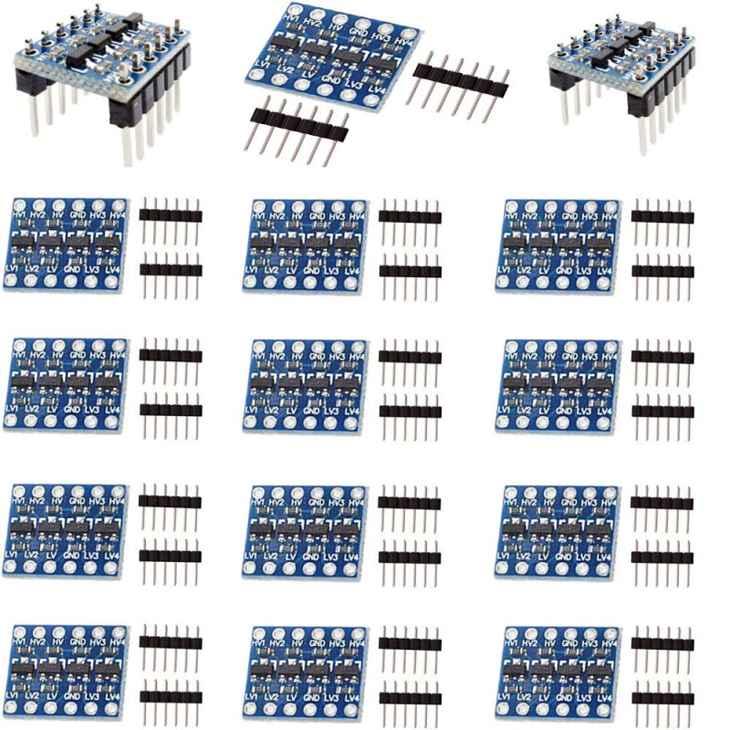 RUNCCI-YUN 15pcs 4 Canaux IIC I2C Module Convertisseur de Niveau Logique Bidirectionnel 3.3V-5V pour Arduino RUNCCI-YUN 15pcs 4 Canaux IIC I2C Module Convertisseur de Niveau Logique Bidirectionnel 3.3V-5V pour Arduino