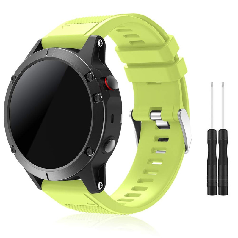 TOPsic Bracelet Fenix 5/Fenix 5 Plus, Bracelet de Montre 22mm Bande Remplacement en Silicone pour Fenix 5/5 Plus/Fenix 6/6 Pro/F