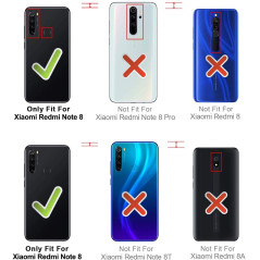 AURSTOR Etui Coque pour Xiaomi Redmi Note 8, Coque Redmi Note 8 2021,Protection Pochette Housse en Cuir PU Portefeuille Livre,[E