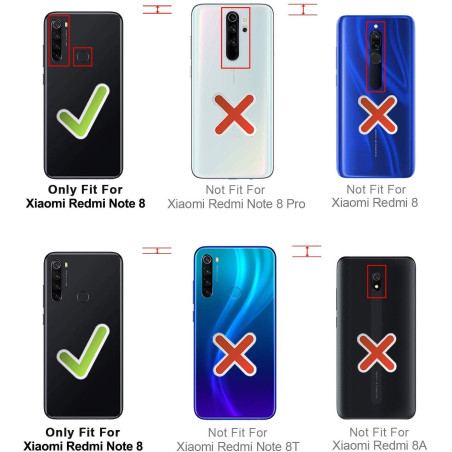 AURSTOR Etui Coque pour Xiaomi Redmi Note 8, Coque Redmi Note 8 2021,Protection Pochette Housse en Cuir PU Portefeuille Livre,[E